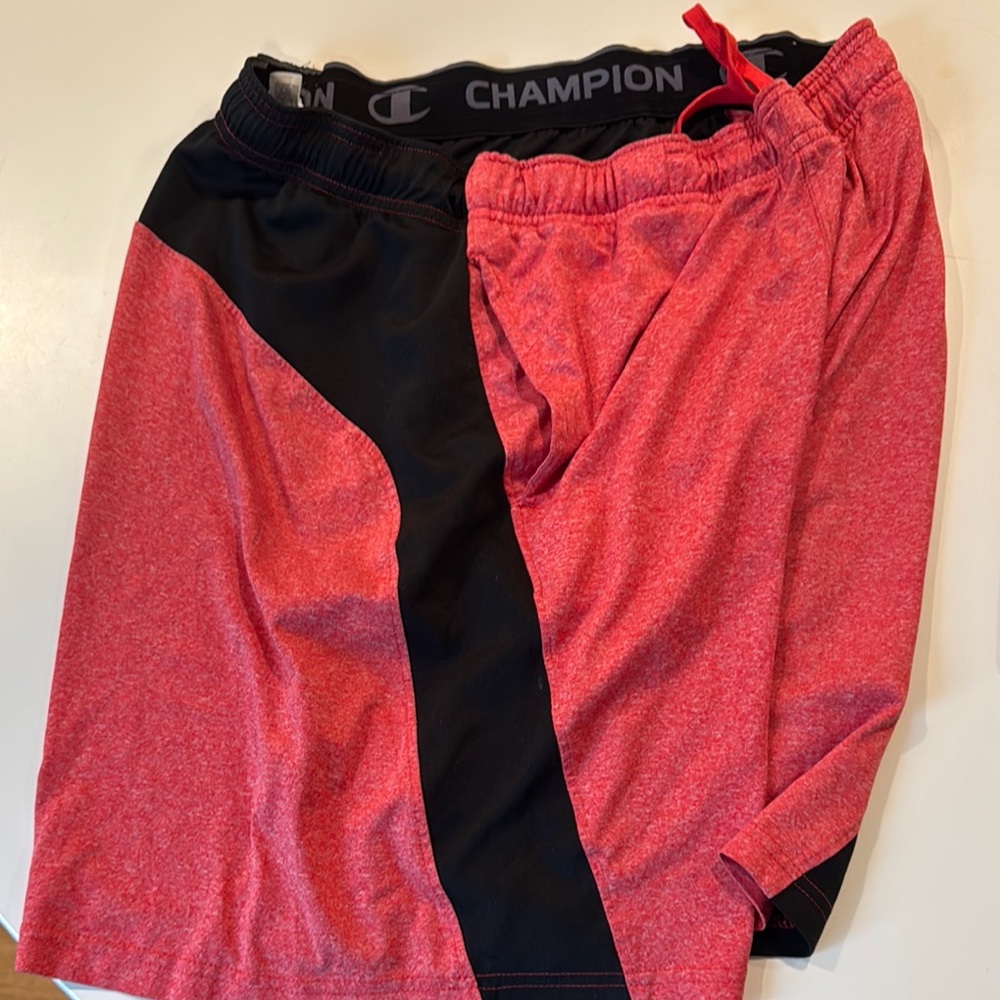 Champion Red and Black Athletic Shorts